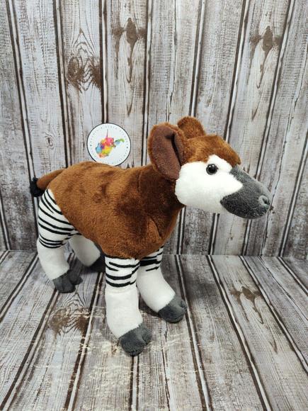 Wild Republic Okapi Forest Plush Stuffed Zoo Animal Brown Zebra Legs - Picture 2 of 9